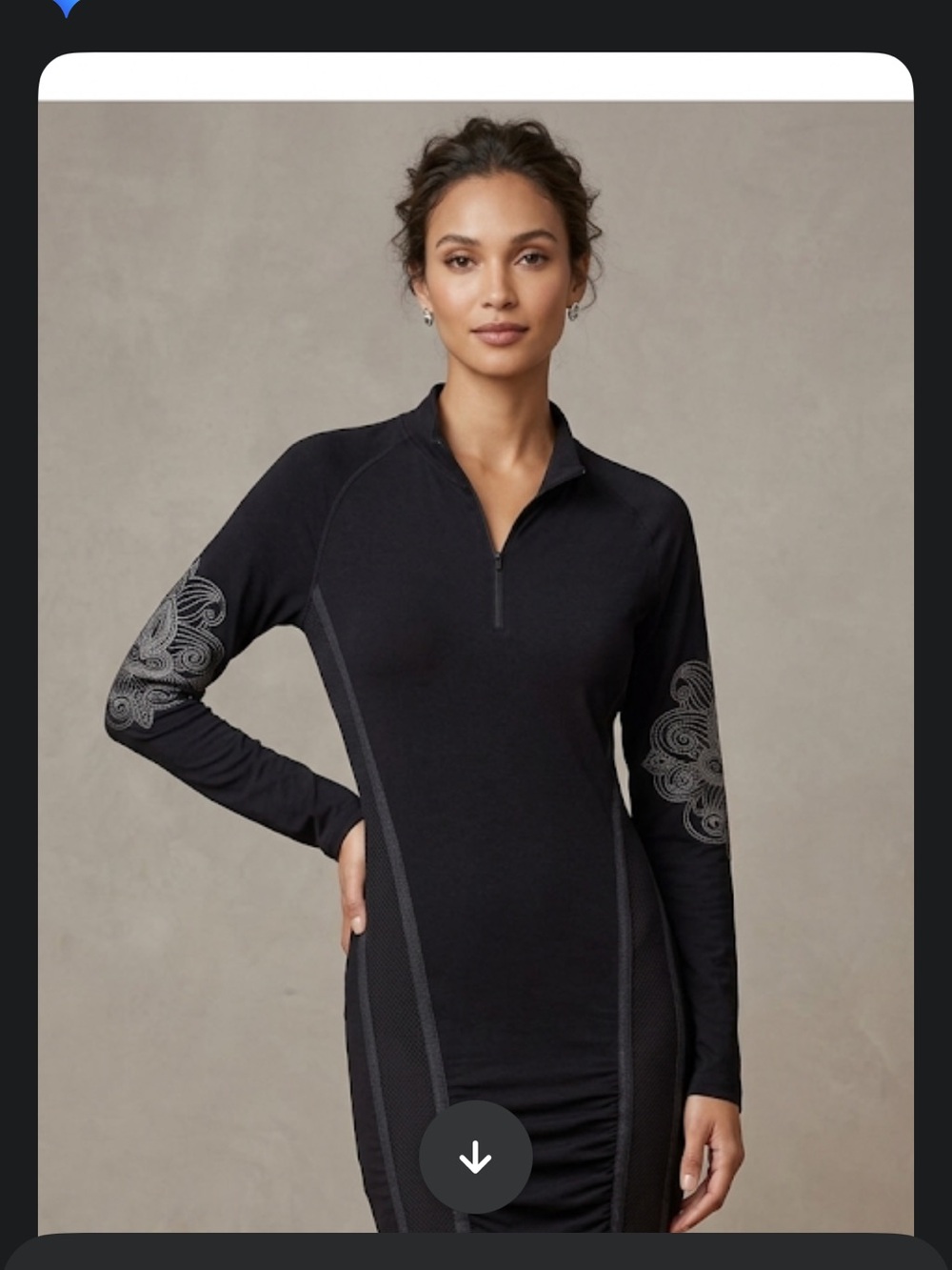 Bodycon Yoga Sleeve Sporty Black Long Sleeve Dress| Athletic Essentials large